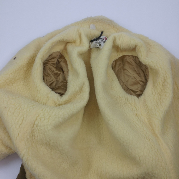 Vintage Airman Mens Barn Coat Tan Suede Wool Small - Picture 5 of 8